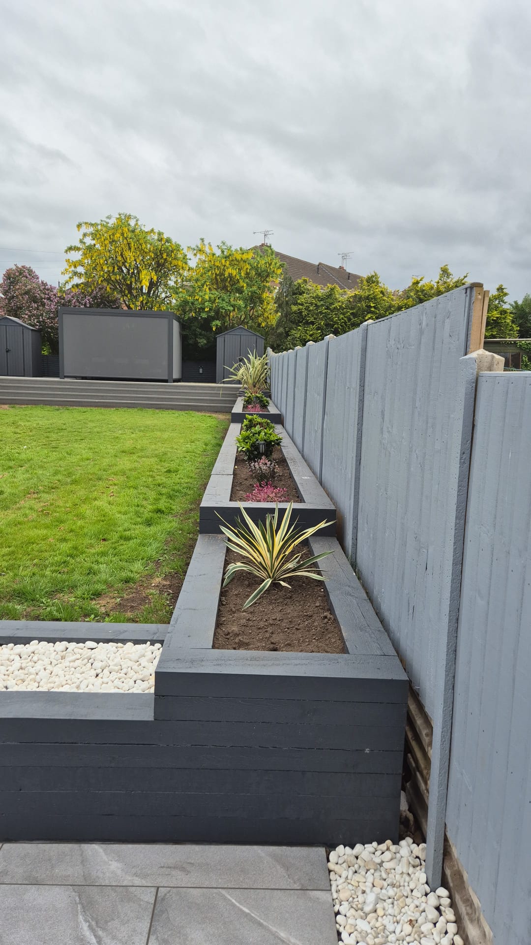 Raised decking with steps